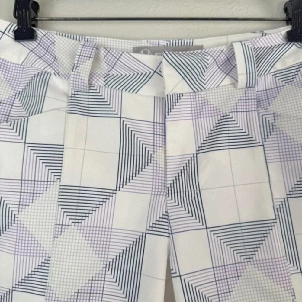 Sunice purple white golf bermuda athletic shorts 4